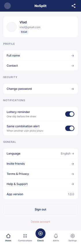 NoSplit — Settings